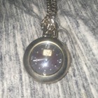 Tommy hilfigure Quartz Pocket Watch Silver Tone Matte Metal Case Open Face Chain — photo 3