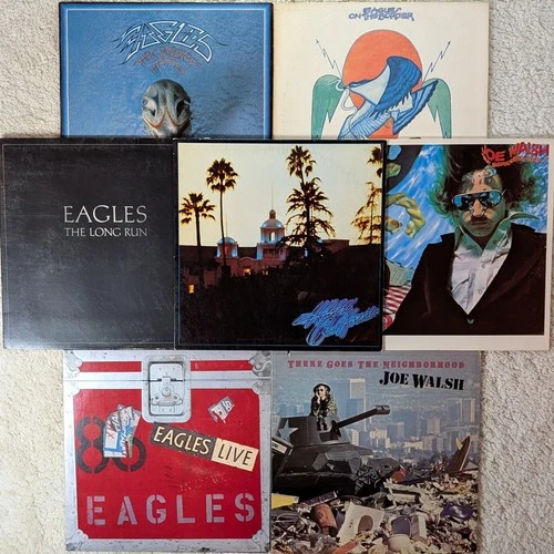 Eagles Joe Walsh 7 LP Lot Hotel California Greatest Hits Live Long Run NM/VG+/VG