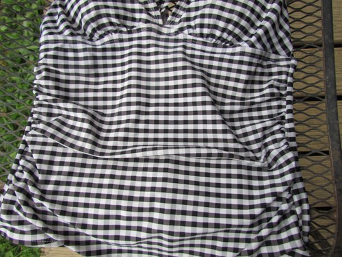 Merona Women's Black White Gingham Check Swimsuit/Bathing Suit sz. M Padded Bra - Picture 7 of 11