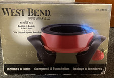 West Bend the Entertainer Electric 3 Qt Fondue Pot RED 88503 w/Forks NEW IN BOX!