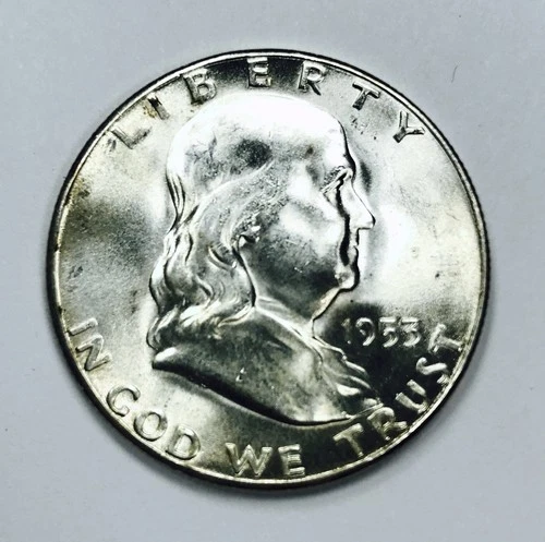 1953 S FRANKLIN HALF DOLLAR! GEM BU+++! BREATHTAKING LUSTER! SO NICE! NR #G3579