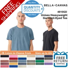 🔥 BELLA + CANVAS Unisex Heavyweight Garment-Dyed Tee Shirt Up To 4XL 4810GD