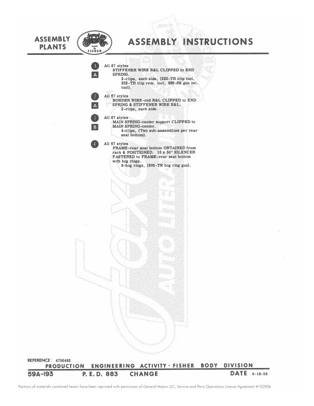 1959 Fisher Body conjunto de solda manual Chevy Pontiac Impala El Camino Bel Air - Imagem 3 de 4