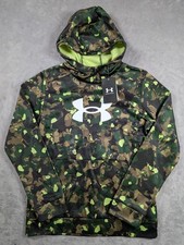 Under Armour Hoodie Boys Youth Size Large Green Loose Fit Lightweight Fleece