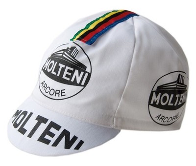 Molteni Retro Vintage Rennrad Mütze Fahrradmütze Radsportkappe Cycling Cap  Weiß