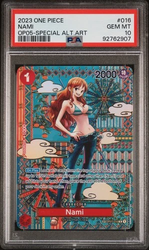 One Piece 2023 - Nami SP OP01-016 OP05 Special Alternate Art Card - PSA 10
