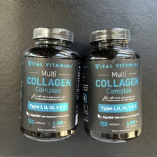 2x 2026 Exp! Vital Vitamins Multi Collagen Complex - Type I II III V X Grass Fed
