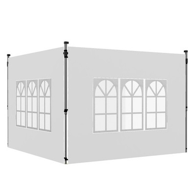 Outsunny Pavillon Seitenteile für 3x3(m) oder 3x4m Pop Up Pavillon, 2er Pack, weiß