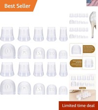 10 Pairs High Heel Protectors - 5 Sizes Transparent Heel Caps for Stability