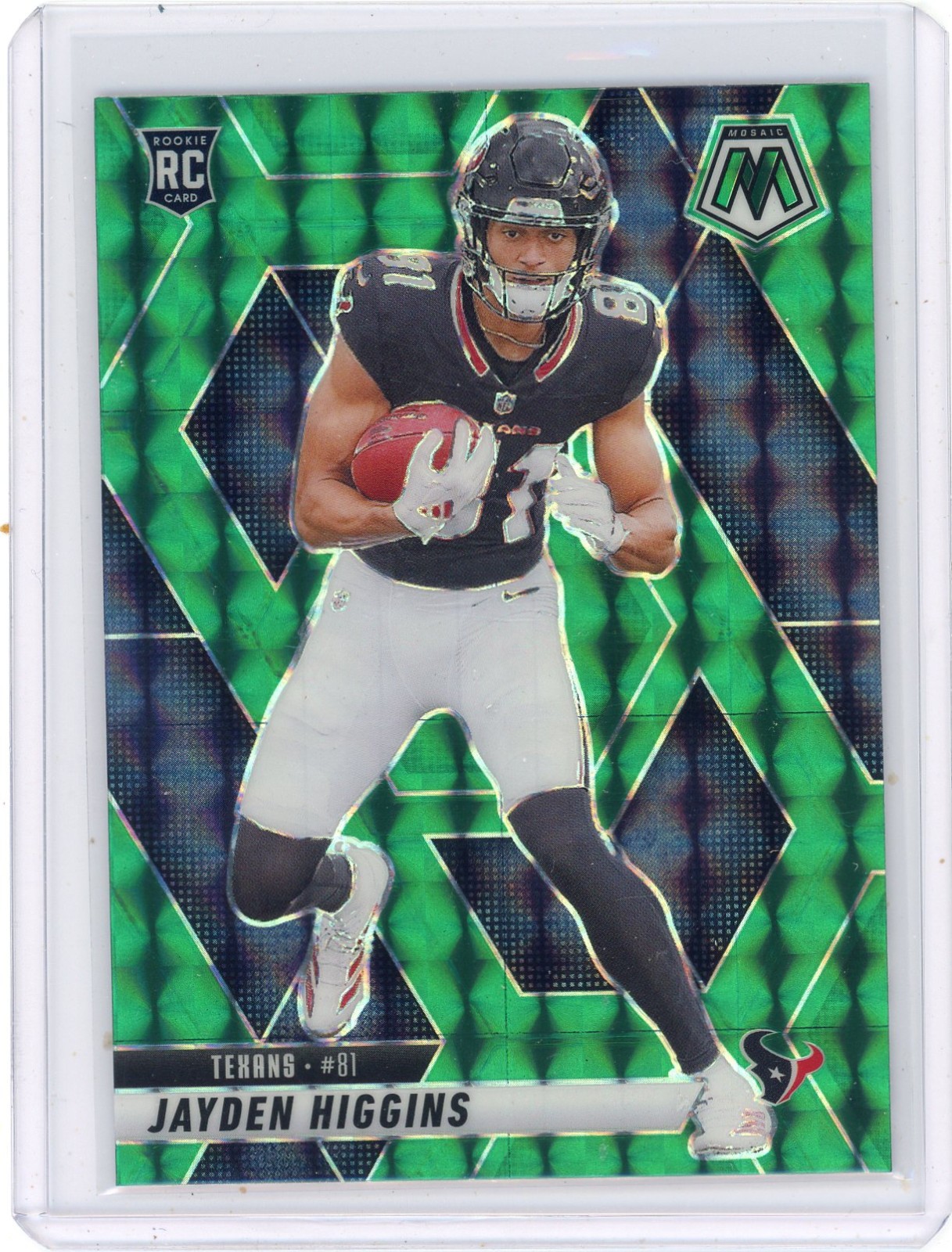 2025 Panini Mosaic JAYDEN HIGGINS #346 RC Rookie Green Prizm - Houston Texans