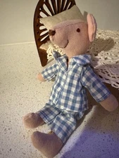 Linen Mouse Dad Doll and Bed Set (1:12 Scale)