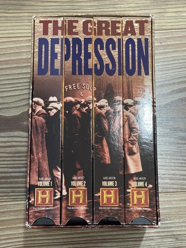 THE GREAT DEPRESSION-The HISTORY CHANNEL-4 VHS TAPES-1998 A&E TELEVISION (G1) - Picture 1 of 5