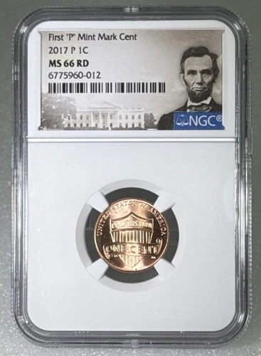 2017 1ST ' P ' MINT MARK CENT UNION SHIELD NGC MS66 RD LINCOLN HIGH GRADE PENNY