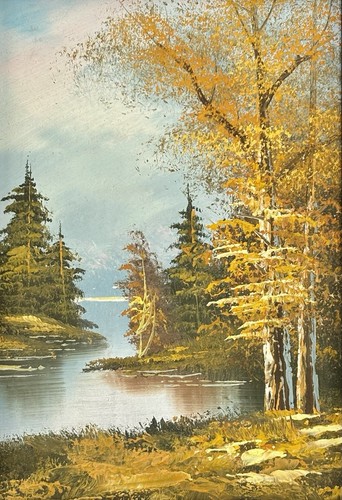 VINTAGE OIL LANDSCAPE / LAKESCAPE PAINTING Framed - Picture 2 of 7