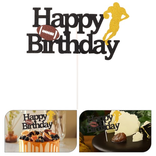 8 Stück Rugby Tortendeko Geburtstag Topper Happy American Football Zubehör - Bild 5 von 18