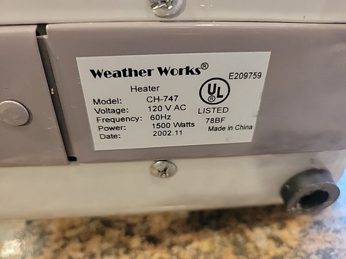 NICE!! Electric Utility Heater 1500 WATT Portable CH747 TESTED & WORKING - Picture 8 of 8