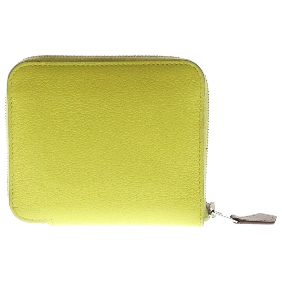 Cartera Hermes Azap Seda Compacta Lima Evercolor Plata Herrajes B Estampada Usada Foto 2 de 4