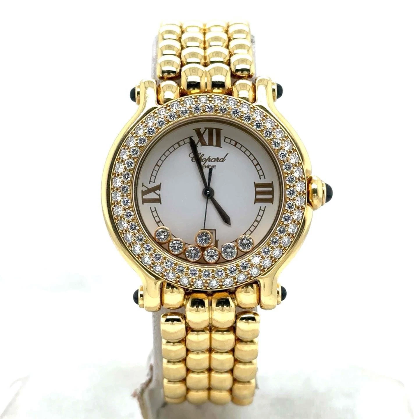 Chopard — Chopard Happy Sport Quartz 32mm 18k Yellow Gold Diamond Dial / Bezel 27/