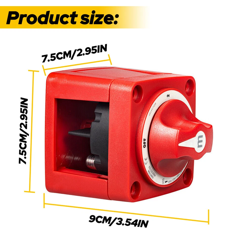 Interruptor selector de batería doble 600A posición 4 1-2-ambos apagados para camión barco marino Foto 3 de 4