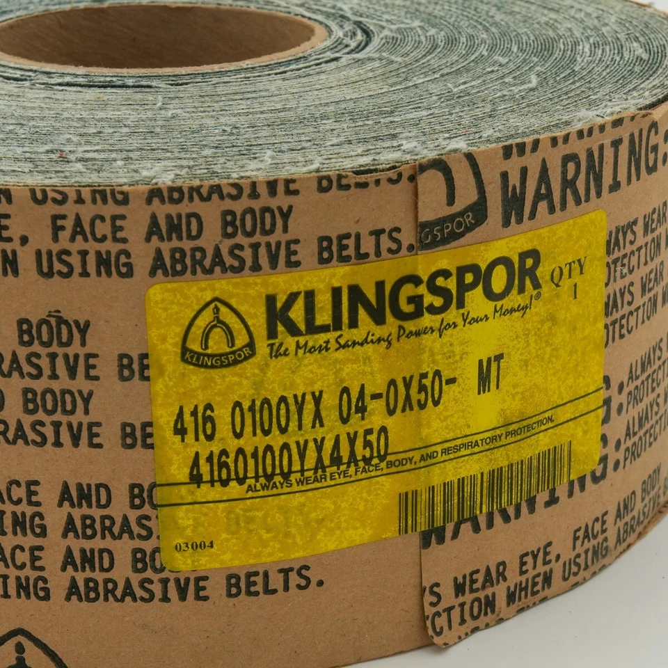 Klingspor 4" x 50' Sandpaper Roll, 100 grit, Cloth Backed - Image 2 of 2