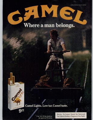 camel cigarette ads 1980s Vintage Joe Camel, the iconic airbrushed character, was created in the '80s by R.J. Reynolds to market Camel cigarettes. With his cool, confident vibe, Joe was aimed at camel cigarette ads 1980s Any