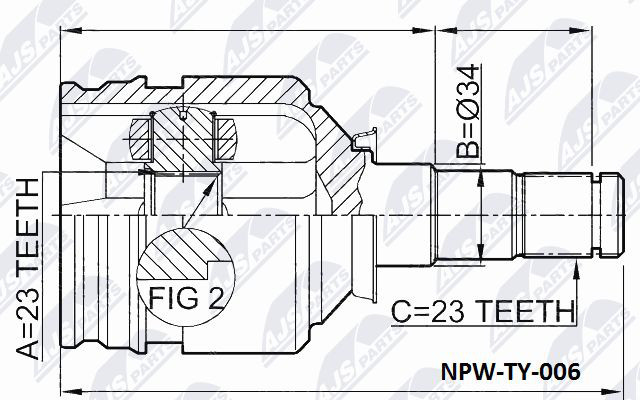 NTY NPW-TY-006 Joint Kit, drive shaft for TOYOTA