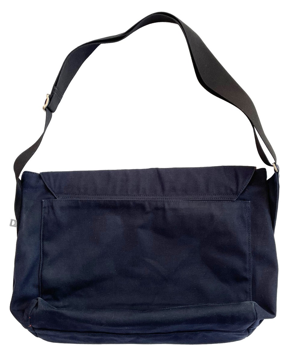 JACK SPADE Large Messenger Bag Navy Canvas Crossbody 18