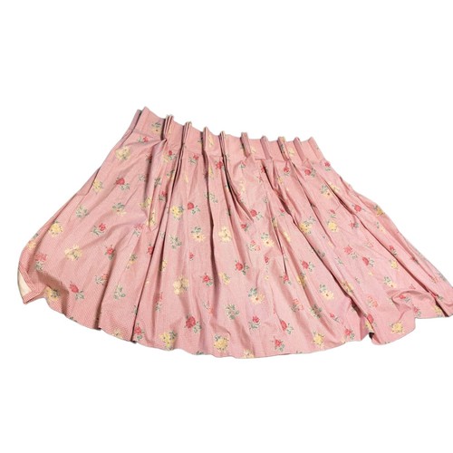 Pair Sweet Lined Floral Gingham Curtains 120cm Wide 130cm Drop Cottage Core - Picture 9 of 12