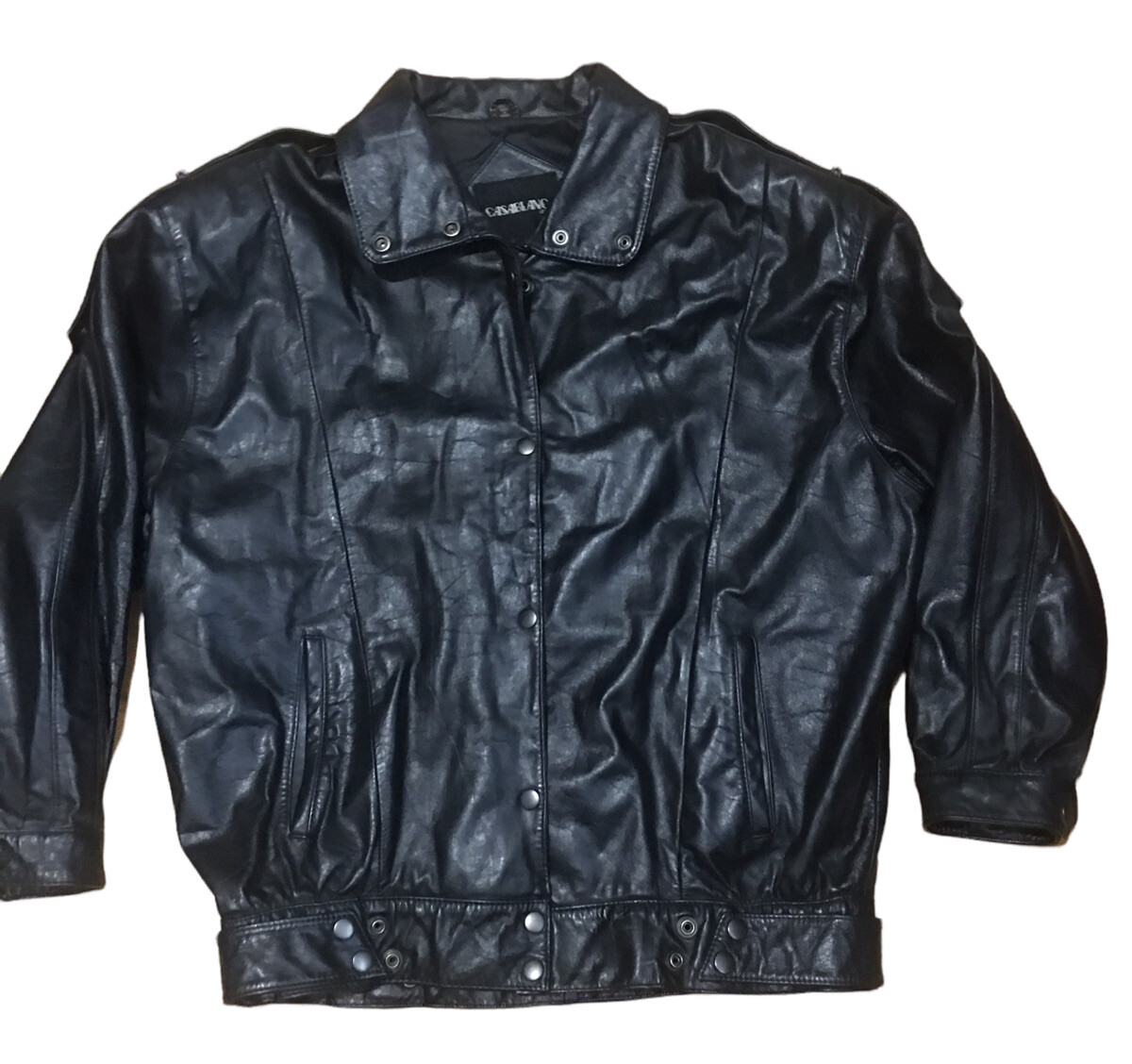 VINTAGE Casablanca Genuine BLACK Leather Jacket SIZE Large VINTAGE Casablanca Genuine BLACK Leather Jacket SIZE Large
