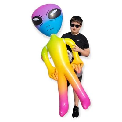 RINCO 63" GIANT RAINBOW ALIEN INFLATE BLOW UP INFLATABLE - UFO Prop Toy Gag Joke