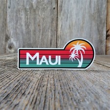 Hawaii Maui Tropical Sunset Sticker Palm Tree Retro Destination Souvenir Travel