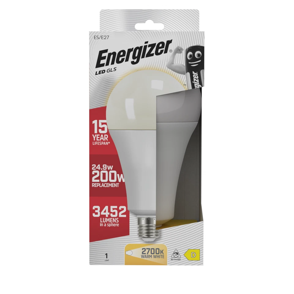 10x 24.9W (=200W) Energizer Large 110mm GLS ES E27 LED Light Bulb Lamp 2700K - Image 2 of 3