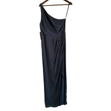 BHLDN Navy One Shoulder Dress Women 8 NWT Anthropologie Wedding Bridesmaid Guest
