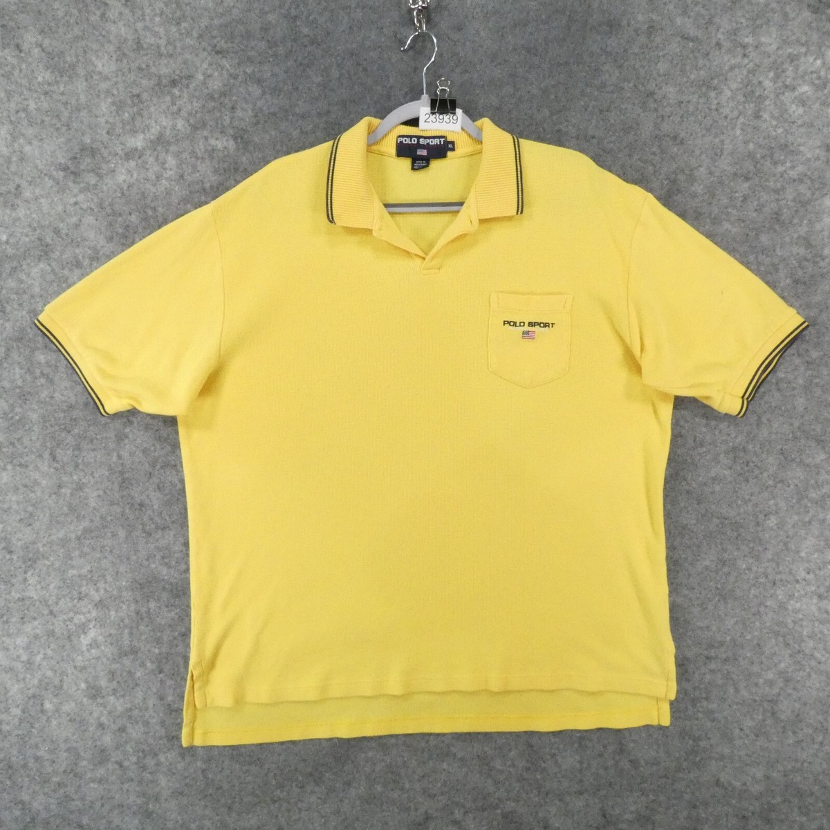 Polo Sport Ralph Lauren Shirt Men XL Short Sleeve Yellow Waffle