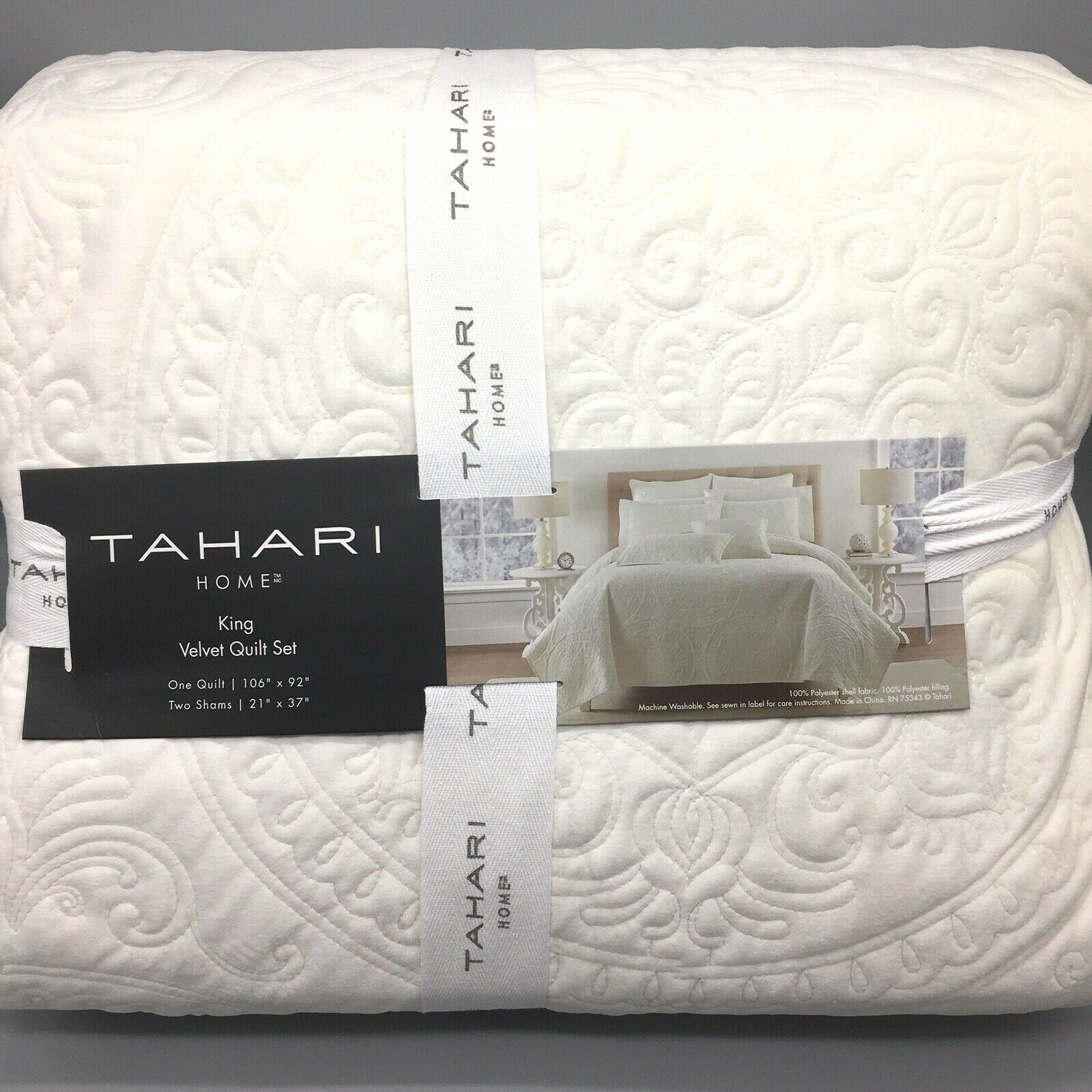 3pc Tahari Cream Medallion Holland KING 