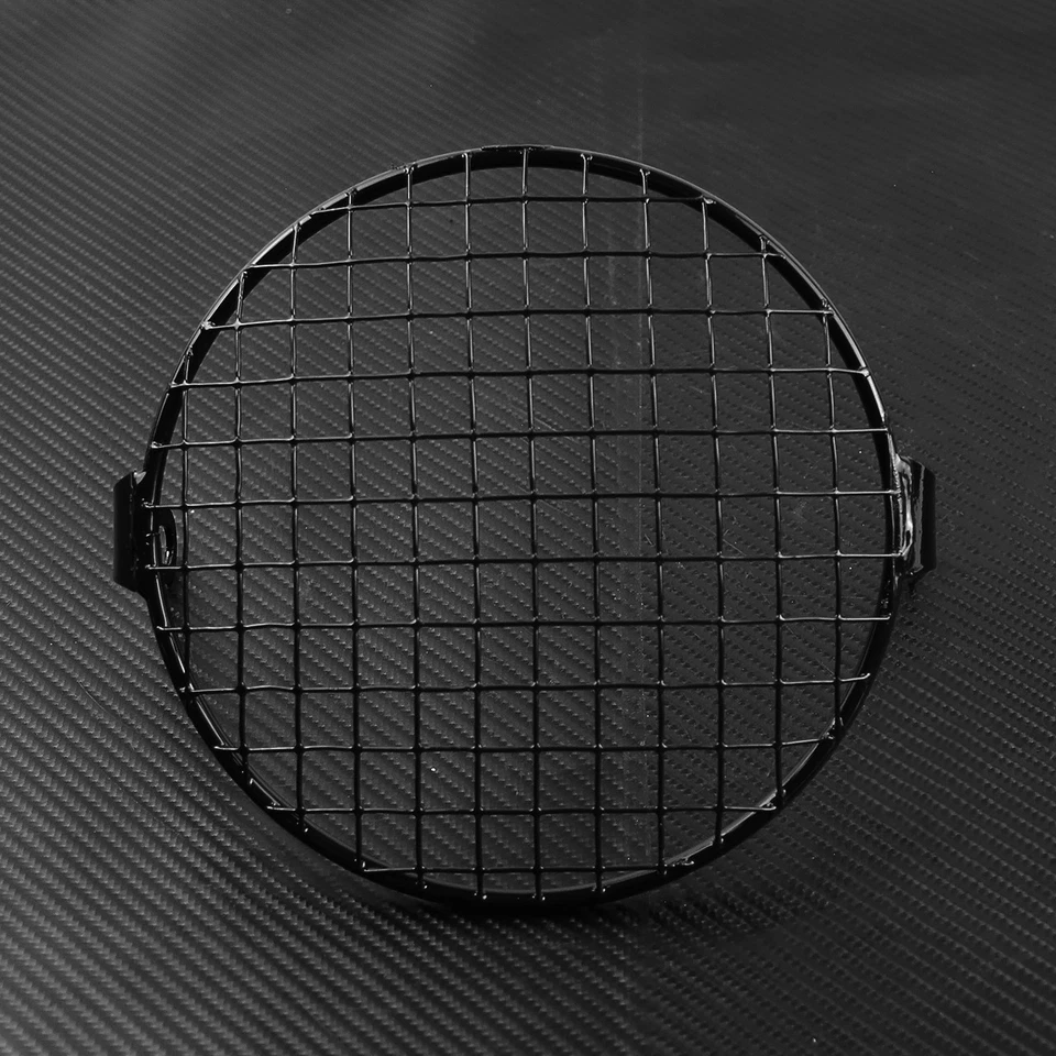 6.5" Headlight Grill Mesh Lattice Grid Matte Black Side Mount Fit For Harley XL - Image 4 of 4