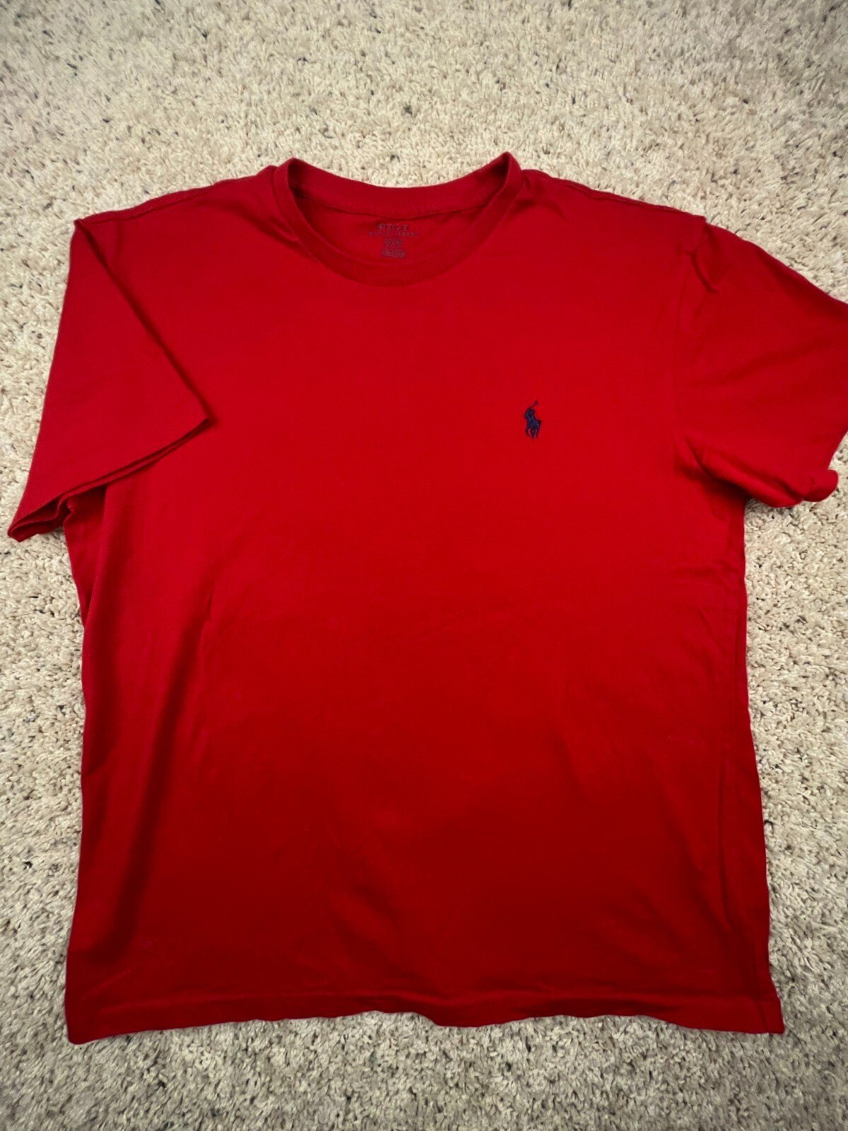 Polo Ralph Lauren t shirt uomo girocollo medio rosso con pony blu cotone morbido