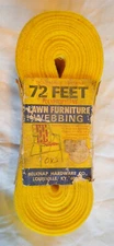 NOS Vintage Belknap Hardware Co. Lawn Chair Furniture Webbing ~ Yellow ~ 72ft