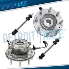 Front Wheel Hub Bearings + Sway Bars for 2011-2019 Silverado Sierra 2500 3500 HD