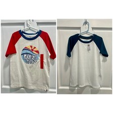 LUCKY BRAND & OLD NAVY NWT Lot Of 2 Boys Summer Shirts SIZE 6/7 Red White Blue.