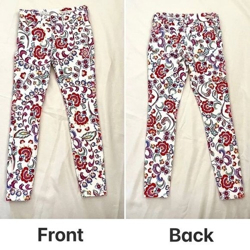 Pilcro and the Letterpress Anthropologie Floral Skinny Jeans Womens sz 25 - Picture 3 of 12
