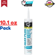 DAP ALEX PLUS Clear Acrylic Latex Caulk Plus Silicone, Long lasting 10.1 fl Oz