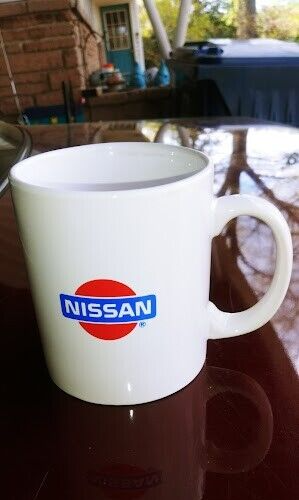 Nissan/Datsun Classic Logo White Ceramic Coffee Mug Tea Cup Was Displayed JDM - Picture 1 of 10