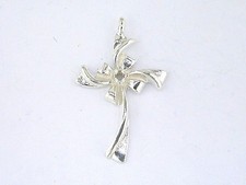 2mm Round Cross Dangle Pendant Setting Sterling Silver