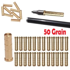24Pcs 50Grain Heavy Weight Arrow Brass Inserts Base Archery ID6.2mm Arrow Shaft