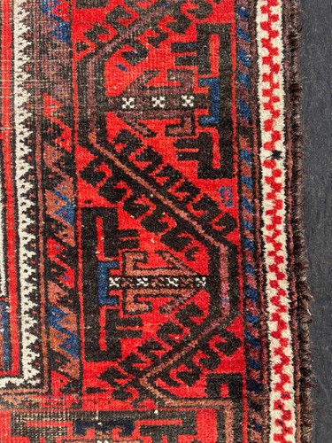 antiker Baluch Baloch Gebetsteppich, Tribal Belutch Teppich Balutche Aubergine - Bild 17 von 24