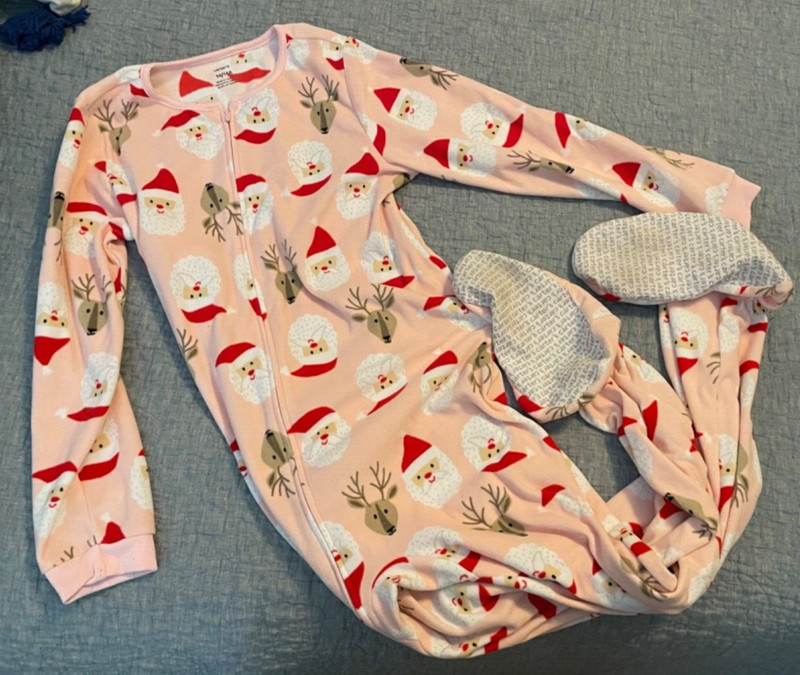 Carters Santa and Reindeer footed sleeper PJs 14 years