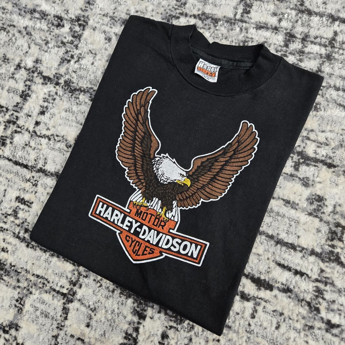 Vtg 1980s Harley-Davidson Motorcycle T-Shirt Eagle Bar Vtg 1980s Harley-Davidson Motorcycle T-Shirt Eagle Bar