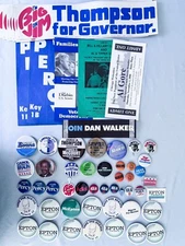 45 Illinois Campaign Button Thompson Percy Epton Ogilvie Walker Adlai Washington