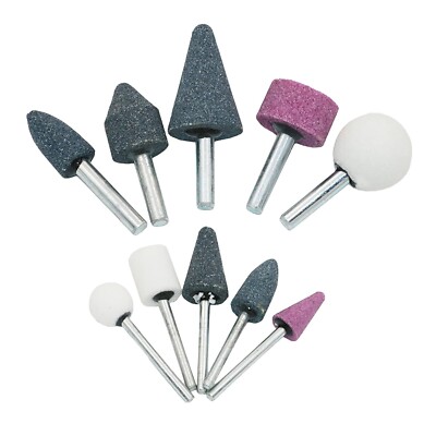10-TEILIGES MONTIERTES STEINBOHRER-SET MATRIZE HOBBY ROTATIONSSCHLEIFER METALL KUNSTSTOFF SCHLEIFEN